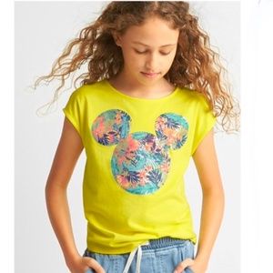 Gap girls yellow Mickey Mouse print tee